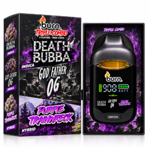 **BURN DISPOSABLE VAPE** — 3 GRAMS • 3 FLAVORS — BOX C
